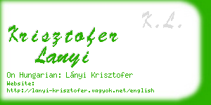 krisztofer lanyi business card